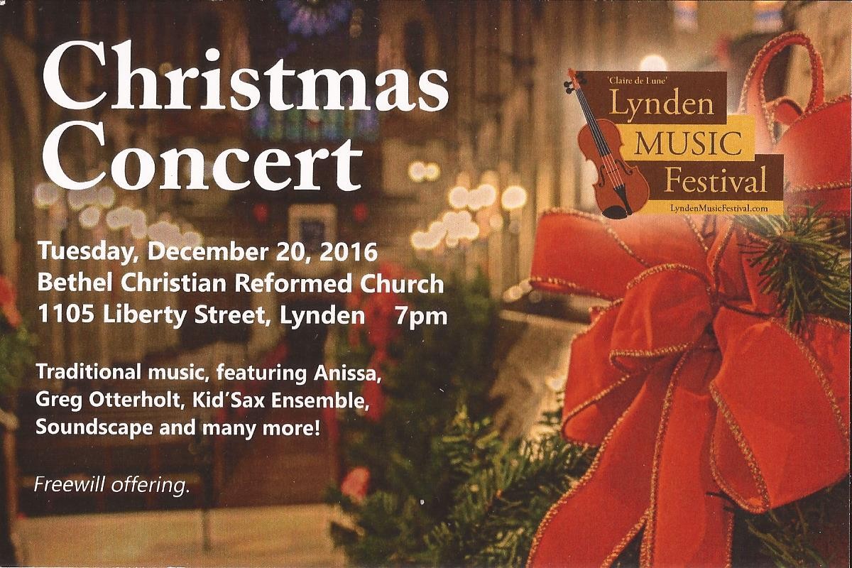 Lynden Christmas Performance Dec 20, 2016 Soundscape A Cappella Chorus